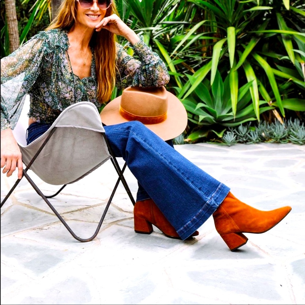 Vagabond Shoemaker Purple Olivia Suede Inside Zip Ankle Boots